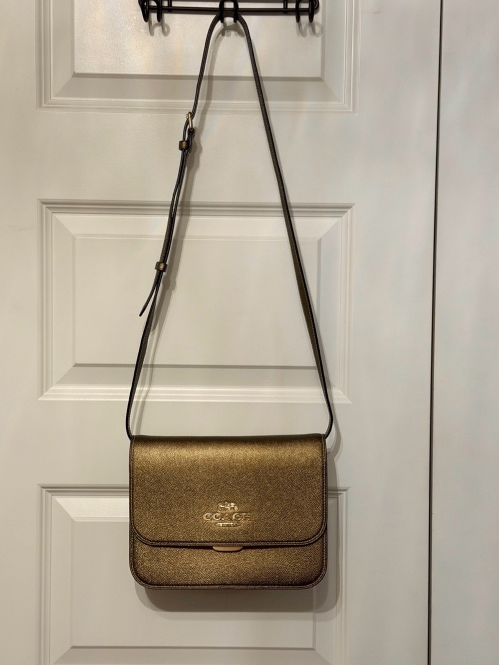 Coach Brynn Flap Crossbody C6794 Metallic Gold Pyrite Leather